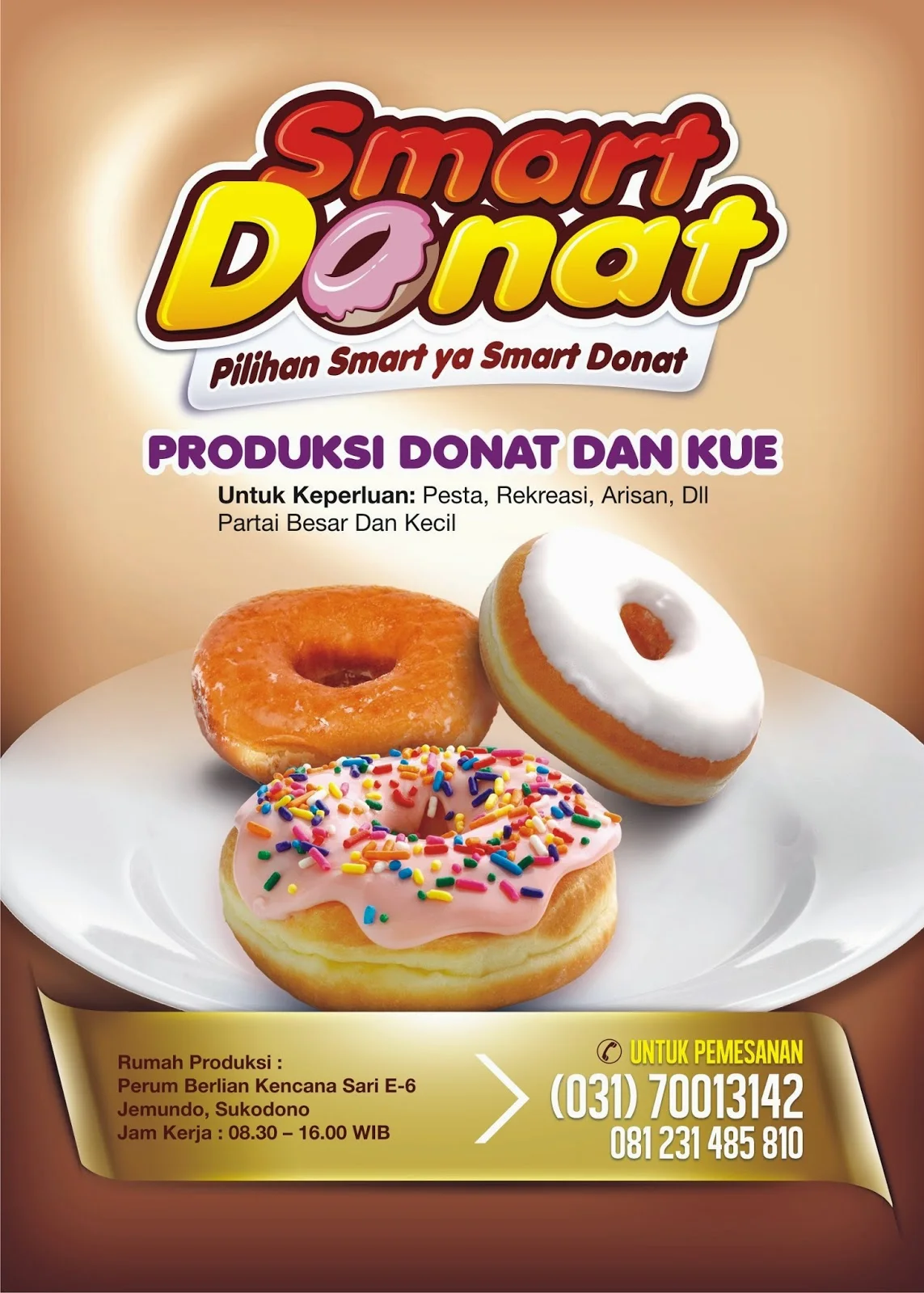 contoh gambar poster komersial untuk makanan donat