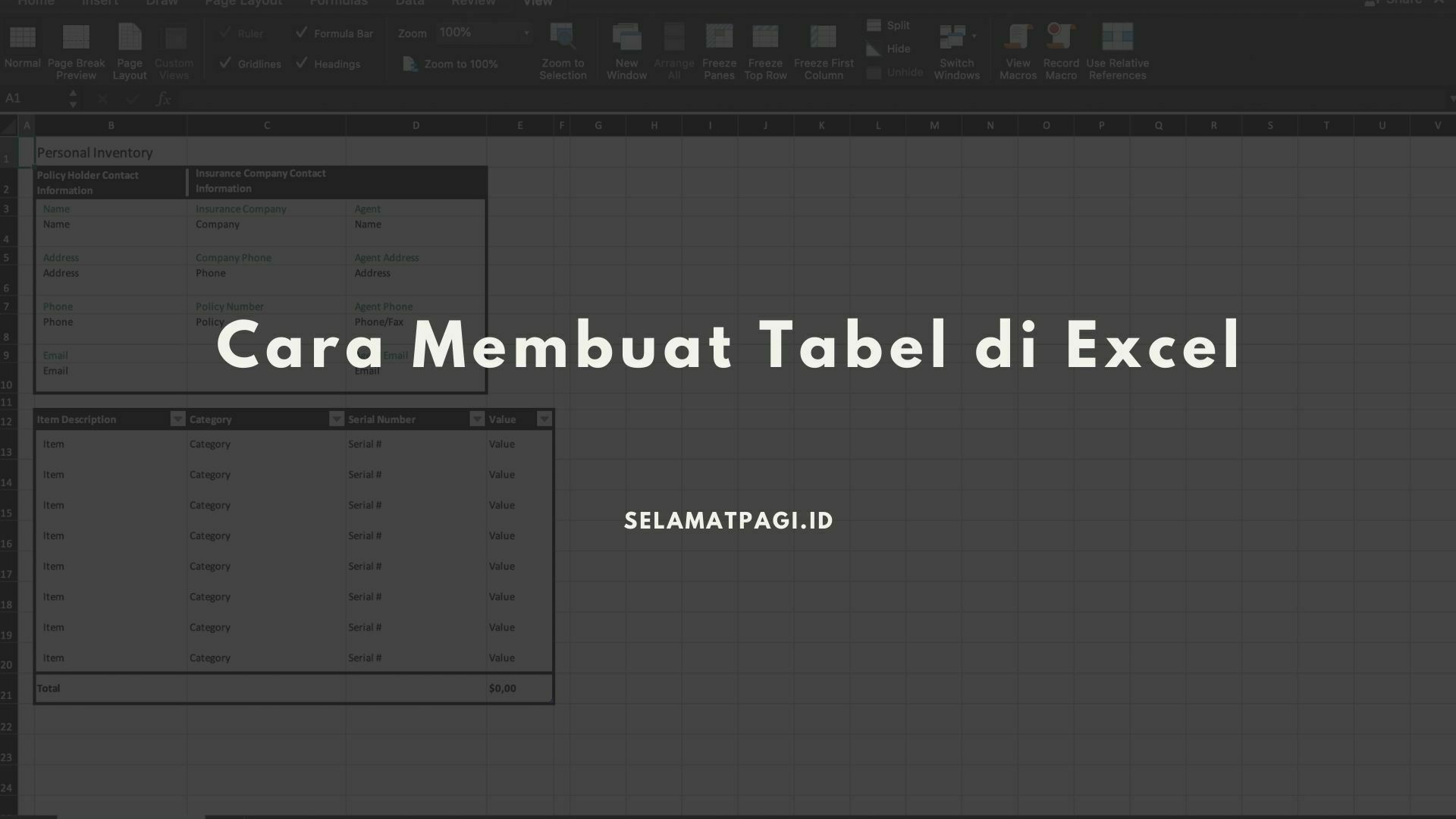 Cara Buat Tabel di Excel